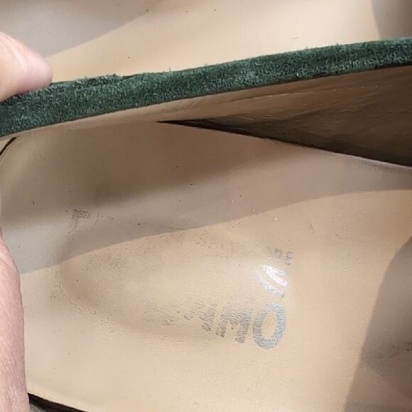 Salvatore Ferragamo Billy 2 Green Suede Driving Loafers Sz 9 - Picture 9 of 13